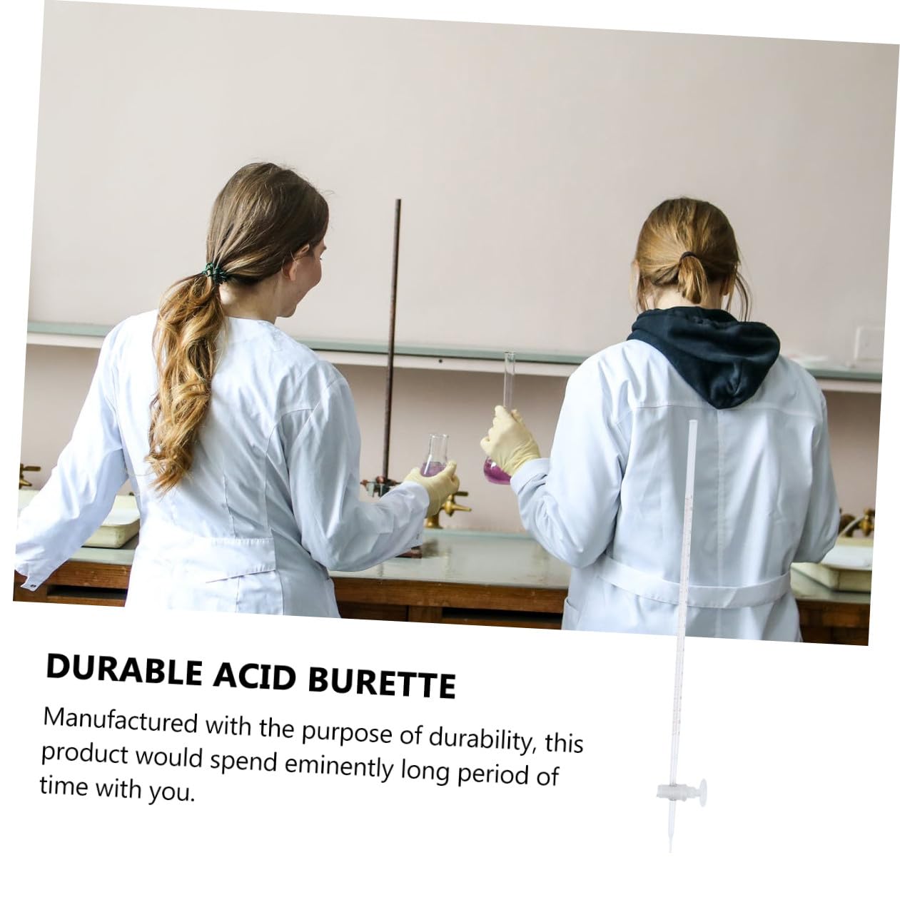 Hemobllo Burette à Acide, Instrument en Verre de Laboratoire Chimique pour Le Cycle du Secondaire