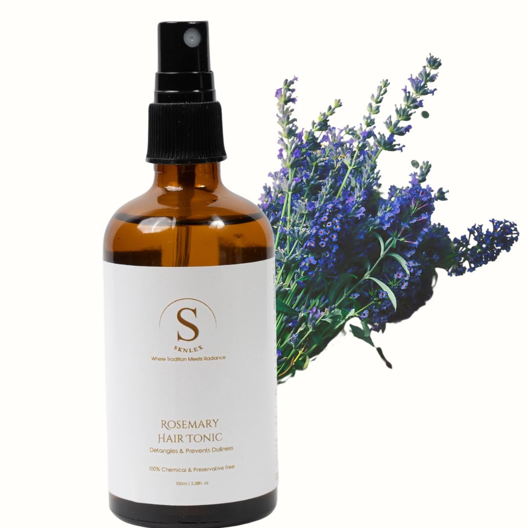Sknlex Rosemary Hair Tonic 100ml | Detangles and Prevents Dullness | Helps Reduce HairFall | Stimulates Hair Growth | Balances Scalp Oil | Enhances Shine | Suitable For All Hair Types