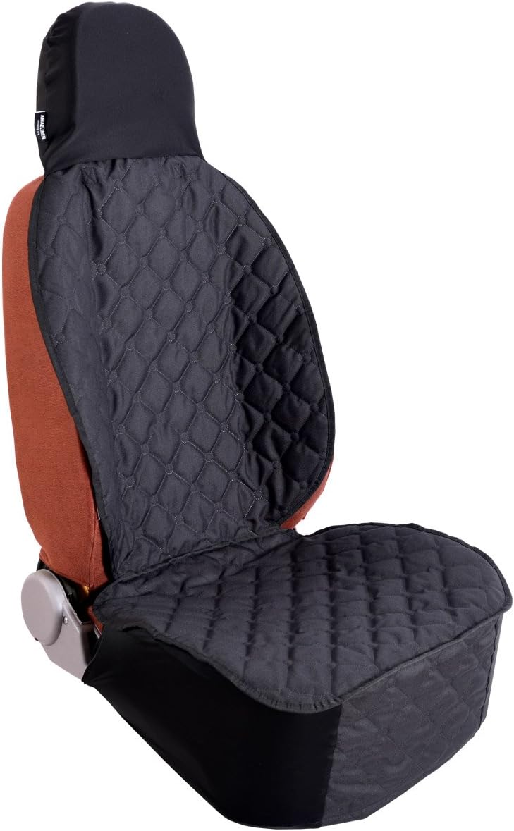 Acrabros Universal Fit Nonslip Waterproof Padded Quilted Convertible Hammock Dog Car Seat Covers with Extra Side Flaps, Black, 20"W x 40"L
