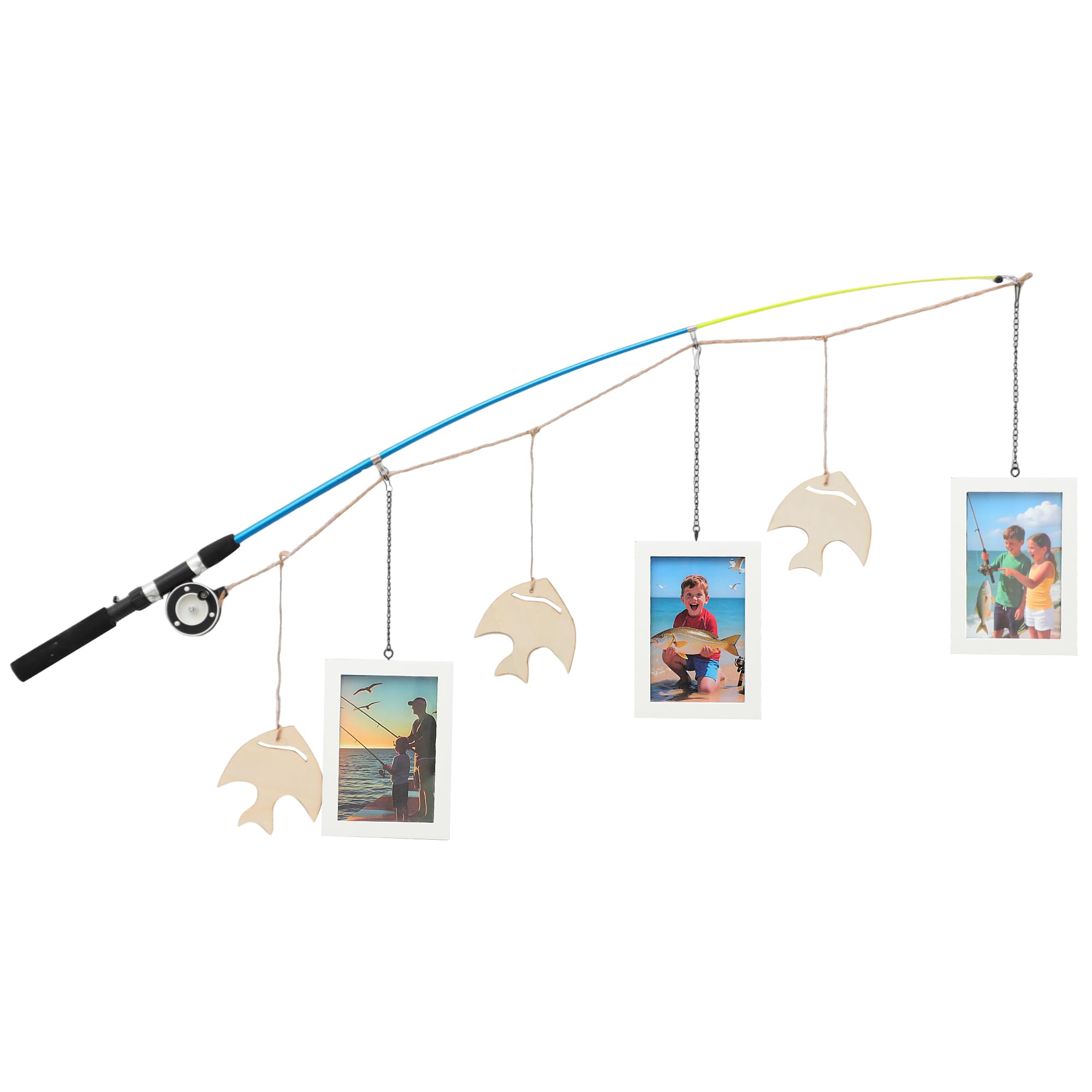 Cadre photo canne à pêche idée cadeau originale pour fête des pères et Noël