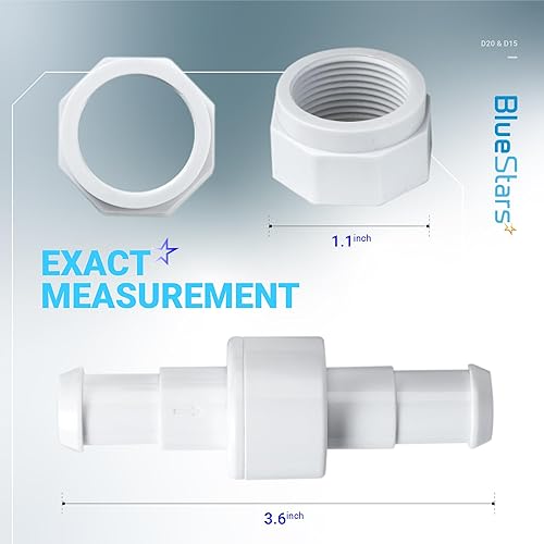 Miniatura 2 de BlueStars Kit de manguera de limpieza de piscina D20 giratoria y kit de tuerca de manguera D15 de repuesto para limpiadores de piscinas Zodiac