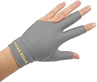 Vista 5 de Guantes de piscina, 3 dedos, duraderos, universales, para billar, para la mano izquierda (gris oscuro)