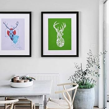 Amazon.co.jp: モダンフォトフレーム額縁木製壁ネイビーブルーA4写真