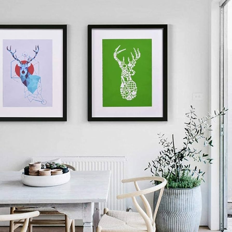 Amazon.co.jp: モダンフォトフレーム額縁木製壁ネイビーブルーA4写真