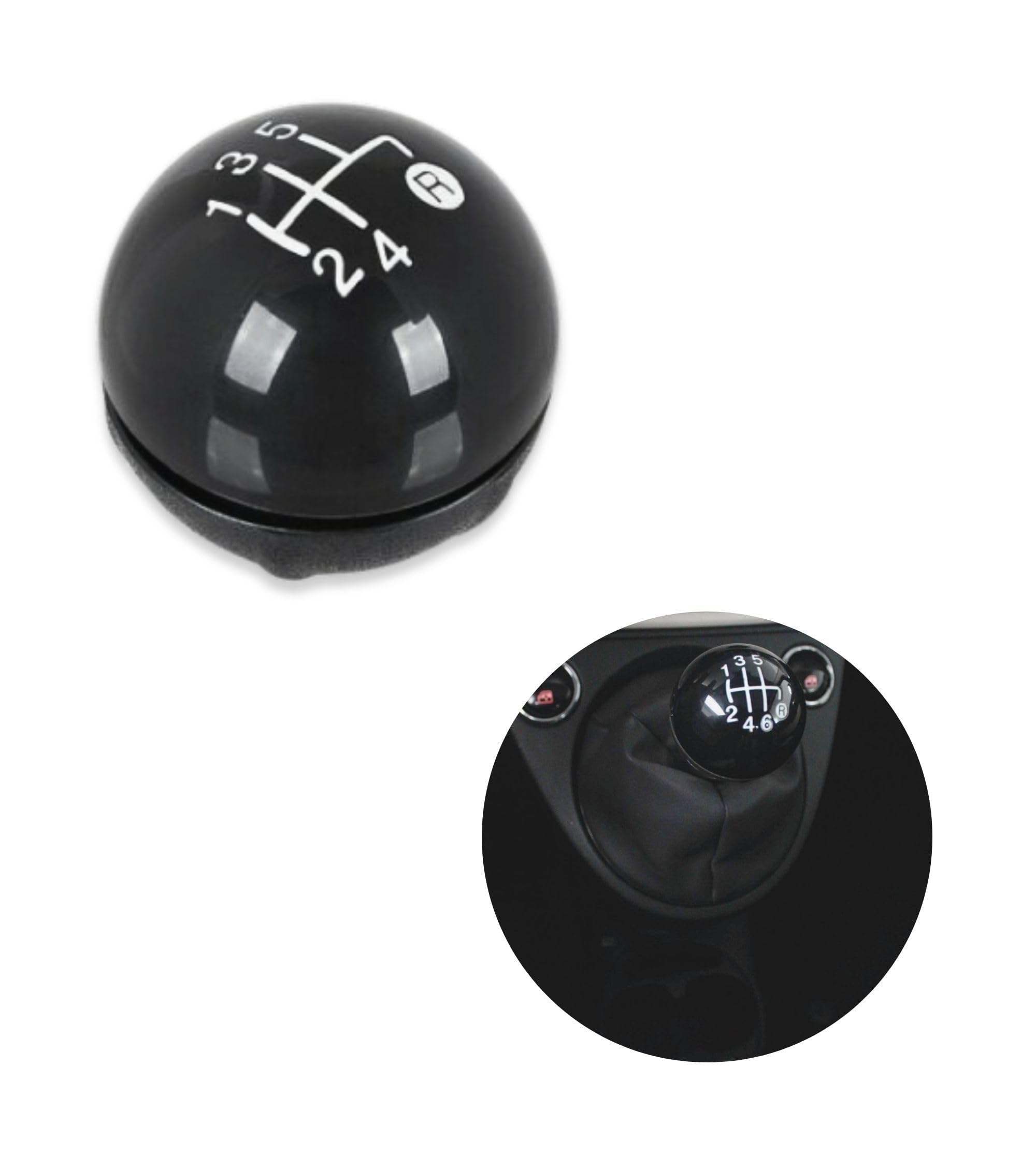 Pomello Leva Cambio 5 Marce + Retro In Argento Satinato Per Fiat 500 E 500C (2007-2018) - 1neiSmartech