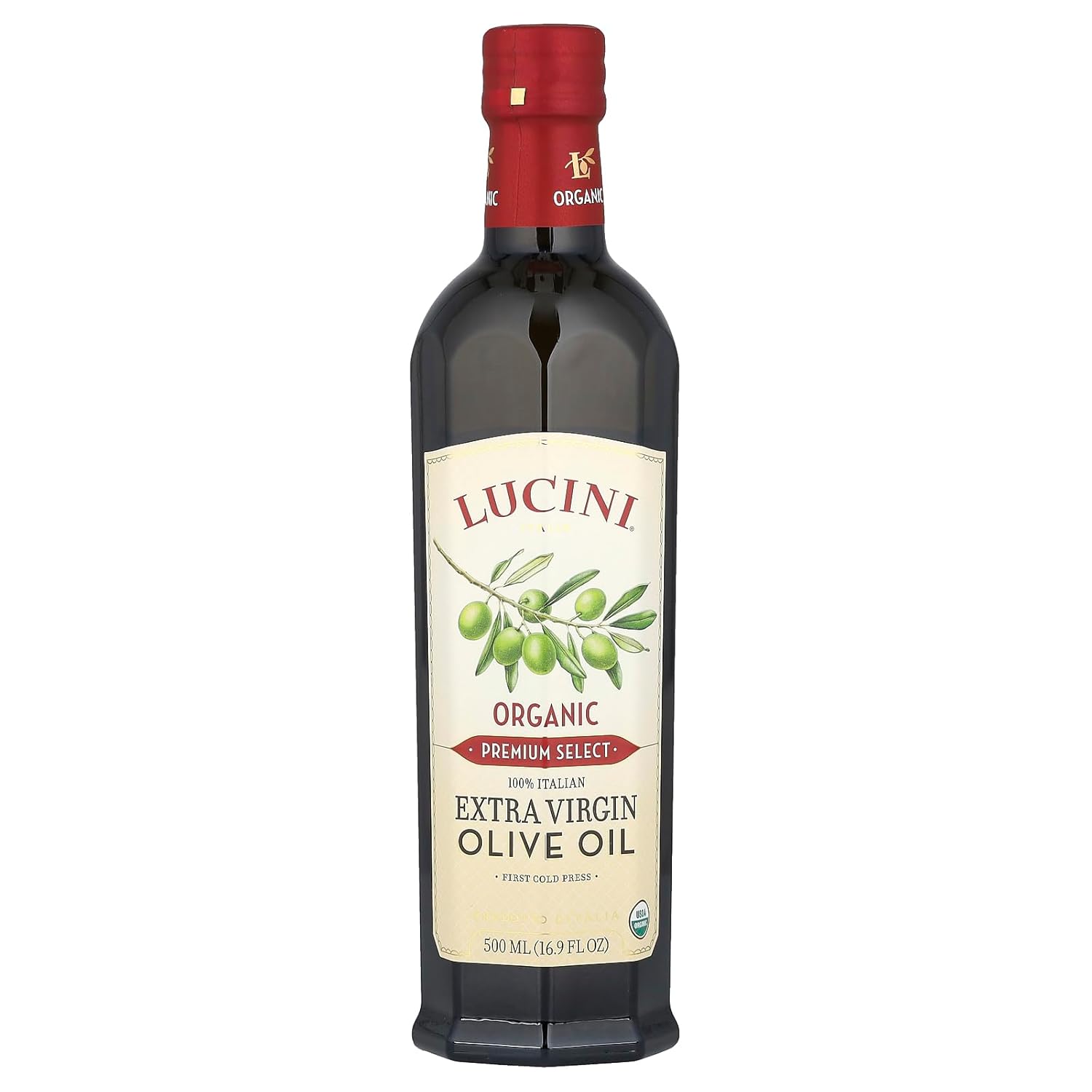 Premium Select, Organic Extra Virgin Olive Oil, 16.9 fl oz (500 ml), Lucini