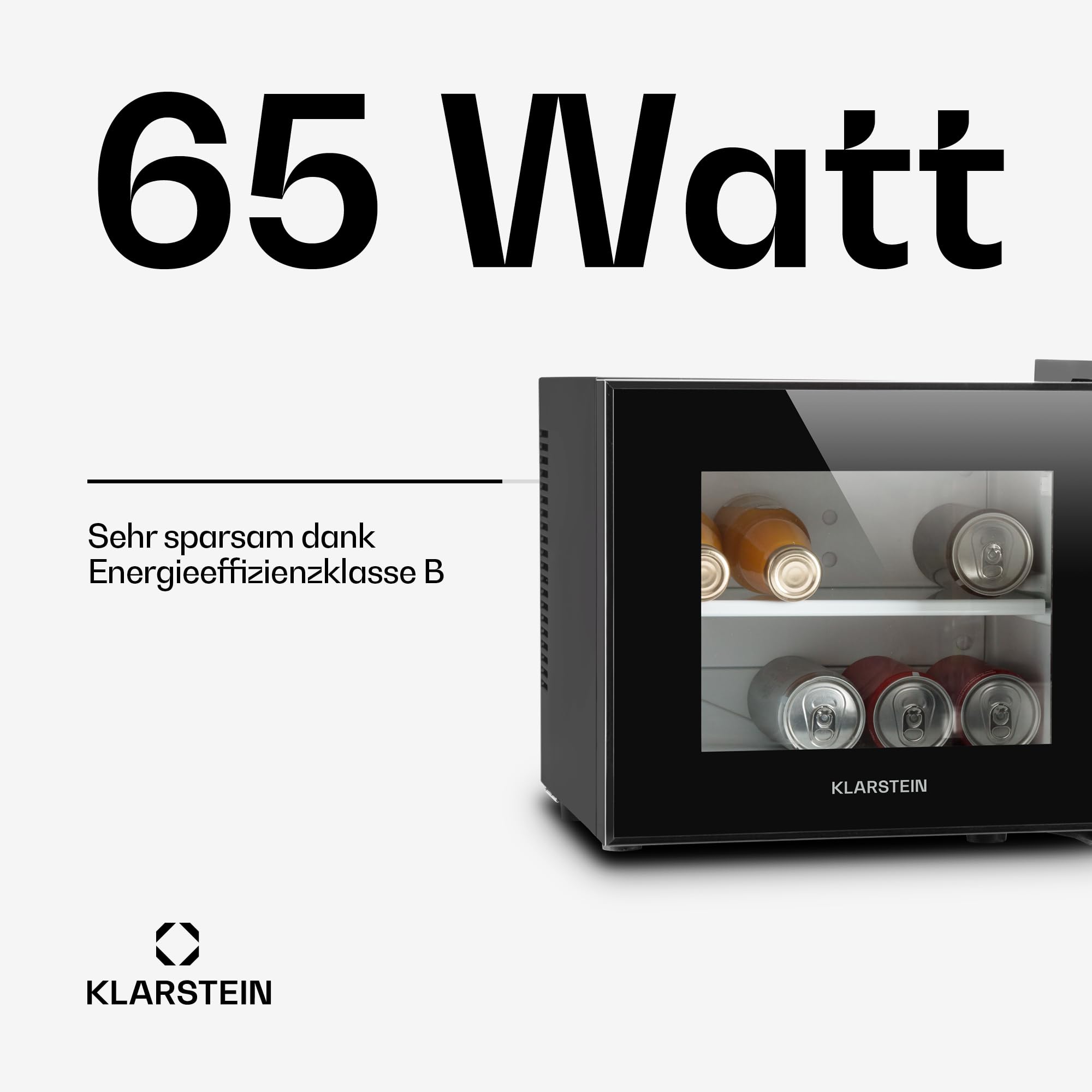 Klarstein Frosty Mini-Kühlschrank - kompakte Minibar mit Thermoelektrischem Kühlsystem, freistehend, 10 Liter Fassungsvermögen, Kühlung: 12-18 °C, schwarz, 33,4 x 30,3 x 31,5 cm (BxHxT)