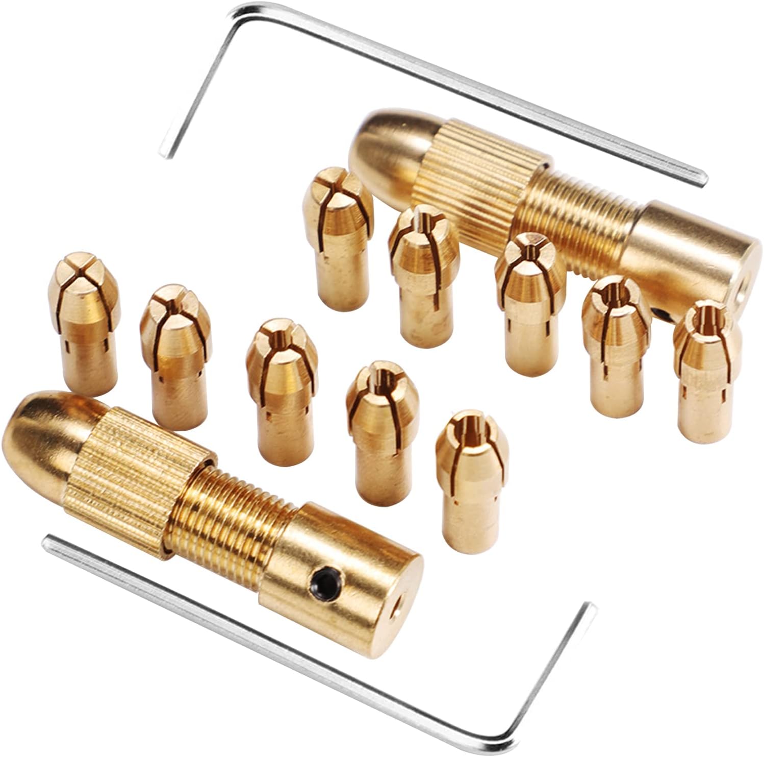 Muye 14PCS 0.5-3mm Electric Drill Bit Bit Collet Chuck Set Micro-Drill Bit Twist Brass Brass Micro Twist Drill Chuck With Allen Wrench (2.35mm 3.17mm)