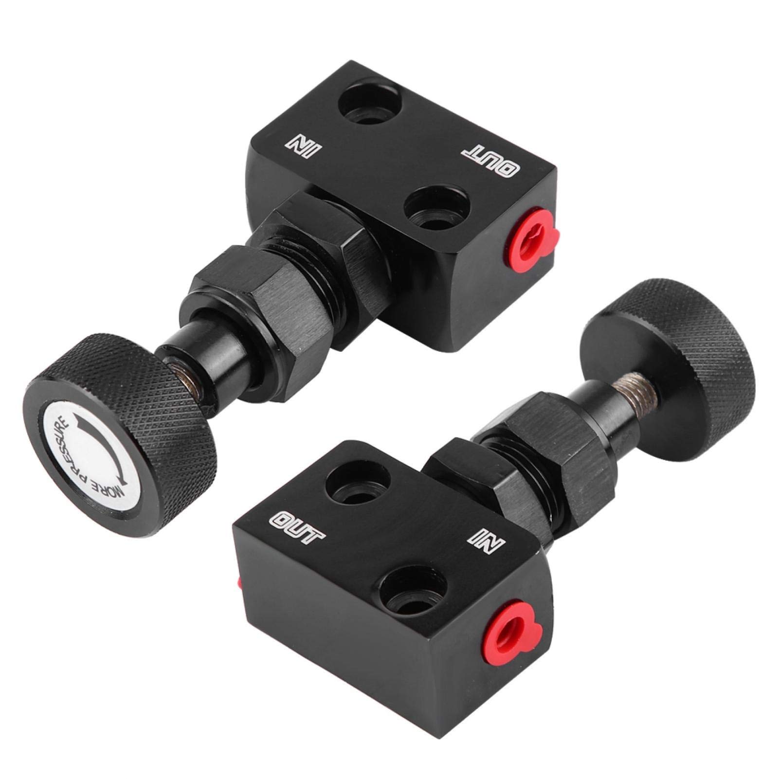 Valve de frein, valve de dosage de frein, valve de dosage de frein Régulateur de pression de valve d'arrêt de frein de sport automobile universel(Le noir)
