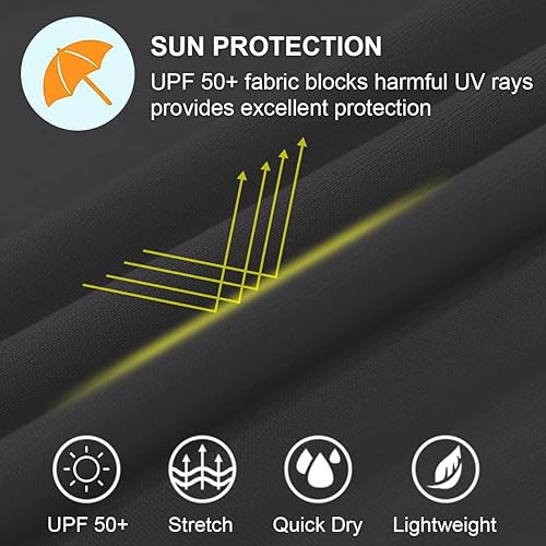 Miniatura 4 de VAYAGER Camiseta de natación para hombre con protección solar UPF 50+, secado rápido, camiseta de manga corta para surf, pesca, playa