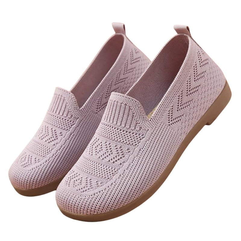 Women's Spring Breathable Mesh Cloth Shoes – Lightweight Slip-On Hollow Flat Shoes| 38 | Purple-image-44