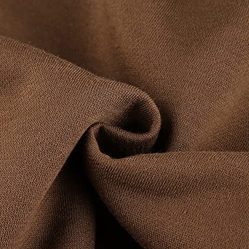 Meladyan Women Oversized Solid Zip Up Hoodie Drawstring Hooded Long Sleeve Fleece Vintage Sweatshirts Jackets Pockets 90S Brown #TOP4