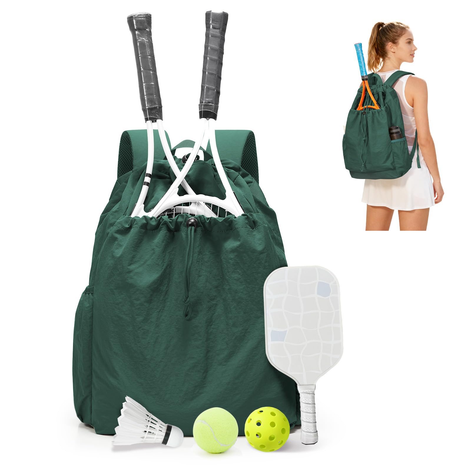 BJLFS Tennis Backpack for Women Men,Tennis Bag with Shoes Compartment & Wet Pocket,Badminton Bag Pickball Bag,Waterproof Sports Backpack Gym Bag for Outdoor