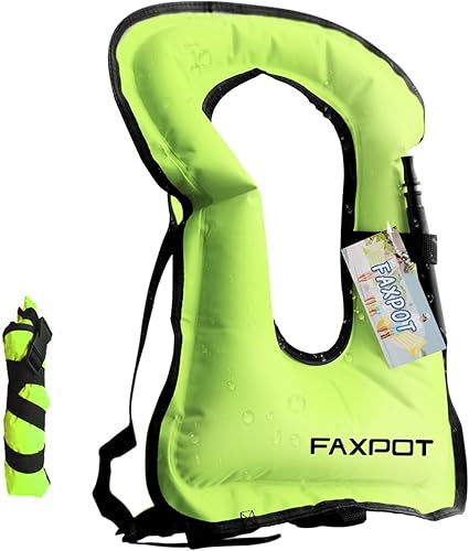 Snorkel Vest, Adults Portable Kayaking Buoyancy Inflatable Swim Vest Jackets, Diving Surfing Adjustable Snorkeling Vest Swimming Jacket for Outdoor