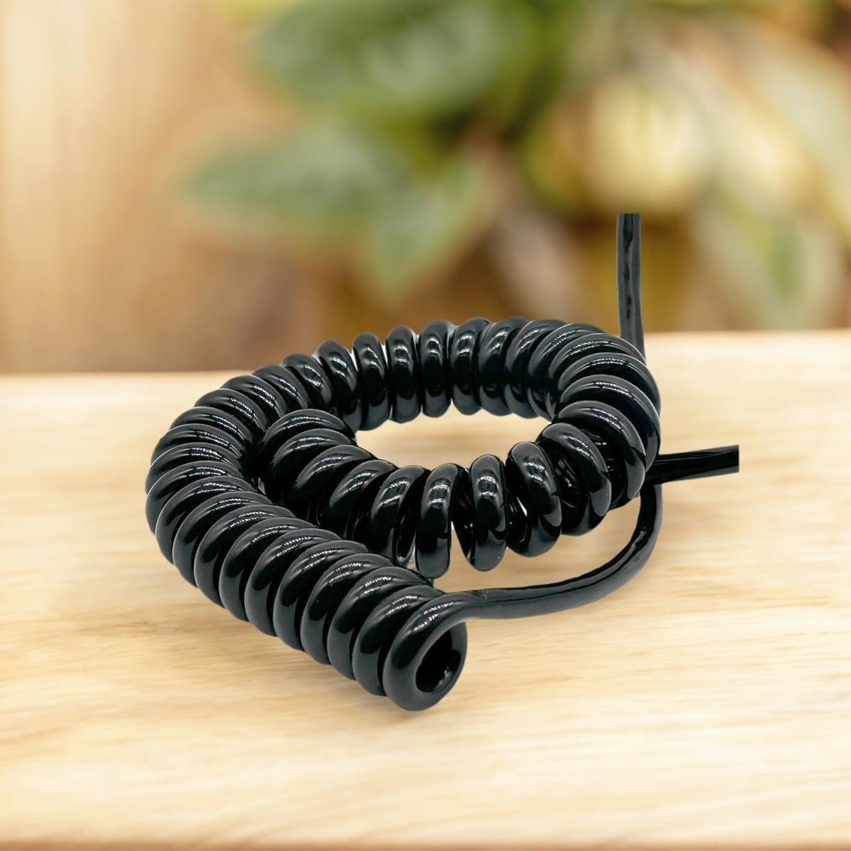 Câble spiralé à 2 conducteurs 18 AWG 0,75 mm², extensible et rétractable, étiré sur 5 mètres, for extérieur rétractable Cordon