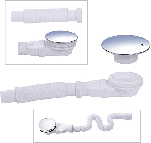Miniatura 5 de Desagüe de ducha de perfil bajo 3.543 in 33 Lmin Flujo de agua delgado drenaje prevención de olores Bandeja de ducha ABS cromado, perfil bajo P