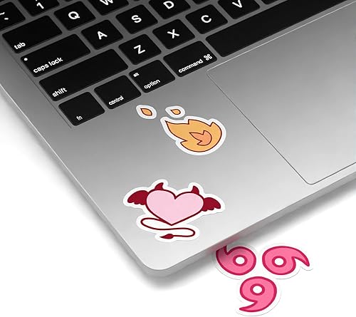 Miniatura 4 de Toik Mertak - Paquete de 33 calcomanías para portátil, pentagrama, kawaii, baphomet, rosa, para casco, satanás, para planificador, para