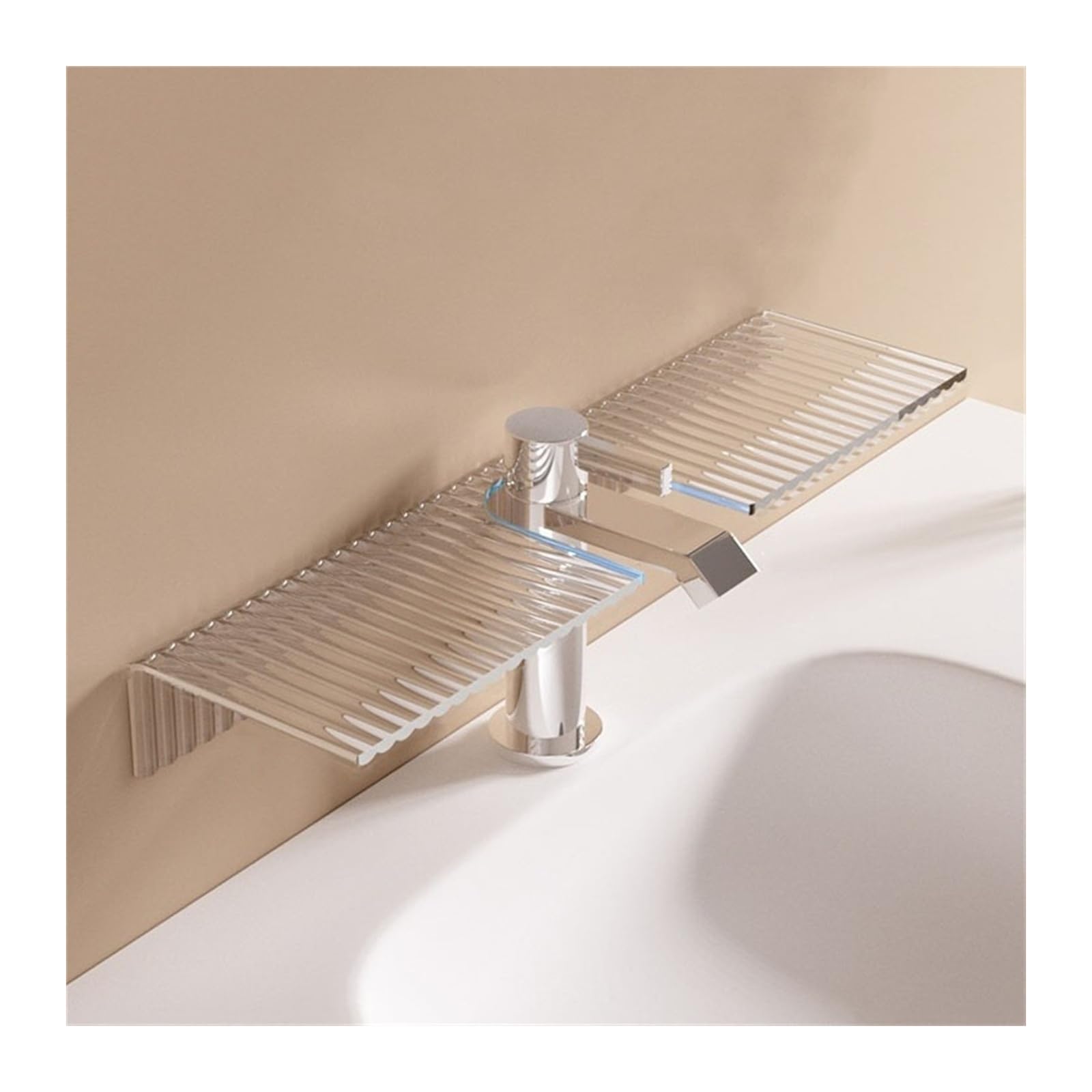 Étagère de douche pour remédier au manque de place sans abîmer le carrelage en acrylique XL