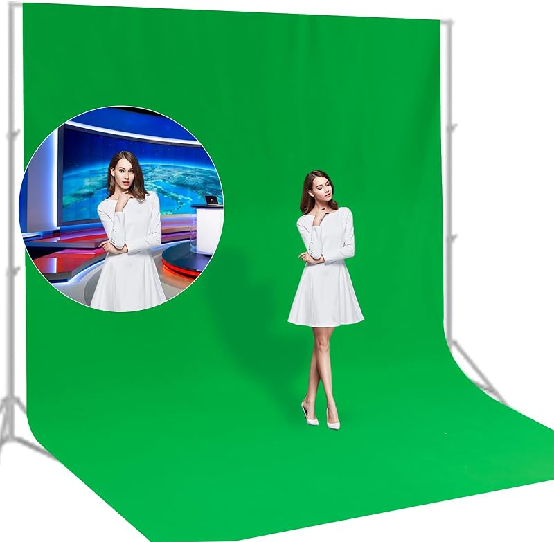 BEIYANG Fondo de fotografía de 10 pies x 20 pies Pantalla Verde, Fondo Verde Tela no Reflectante Fondo fotográfico Resistente a Las Arrugas para Accesorios de fotografía de Estudio fotográfico