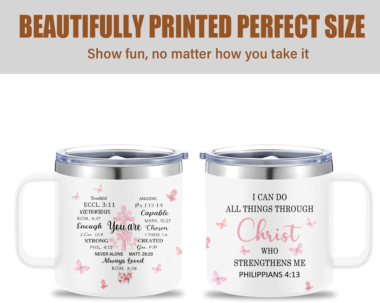 Christian Gifts for Women - You Are Gifts Baptism Tumbler - Inspirational Religious Birthday Presents for Women - Catholic Spiritual Faith Bible Verse Presents Coffee Cup for Girl 14oz - Image 8