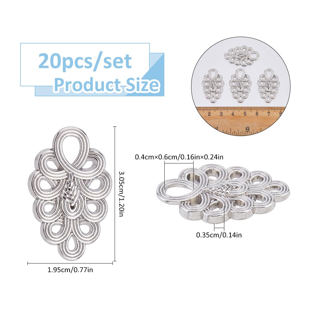 SUPERFINDINGS 20 pezzi di corsetto in lega con occhielli argentati, con lacci stabili, occhielli in metallo, accessori per Dirndl Renaissance, costume da elfo, abbigliamento accessori, 3,05 x 1,95 cm