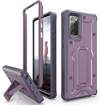 ArmadilloTek Vanguard Case Designed for Samsung Galaxy Note 20 5G 2020 Release Military Grade Full-Body Rugged with Built-in Kickstand [Screenless Version] - Purple