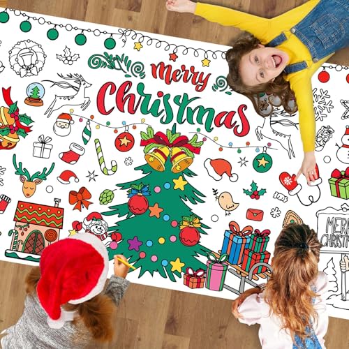 POPOYU Riesiges Weihnachts-Malposter für Kinder, 78,7 x 182,9 cm,...