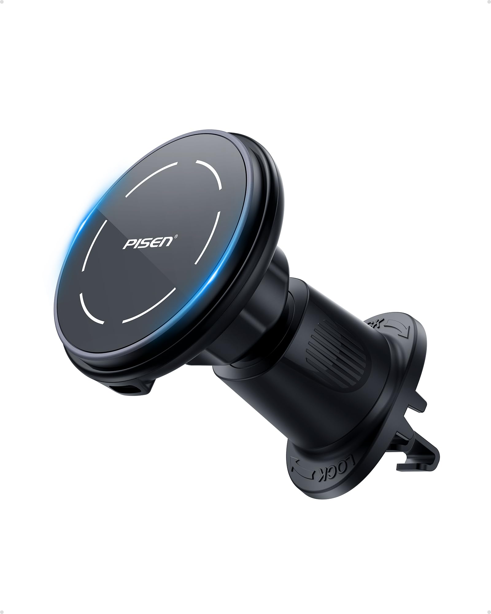 PISEN Mag-Safe Car Mount Charger - Qi2 15W Magnetic Car Phone Holder, 15W Wireless Qi2 Car Charger Mag-Safe Phone Holder, Car Vent Phone Mount Magnet Car Phone Holders for iPhone 16 15 14 13 12 Series