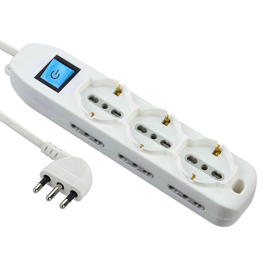 Electraline 62002 Multipresa 9 Posti, Bianco, 1.5 m