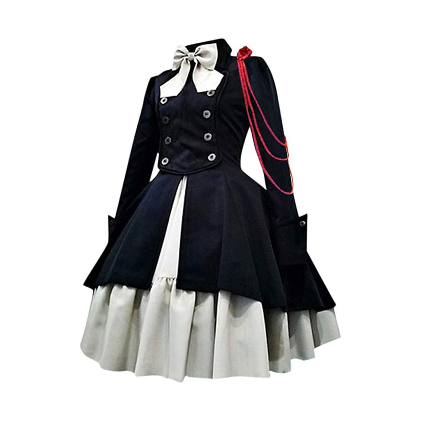 Women Girls Gothic Lolita Dress Long Sleeve Multi Layers Classic Steampunk Dress Vintage Cosplay Renaissance Costumes