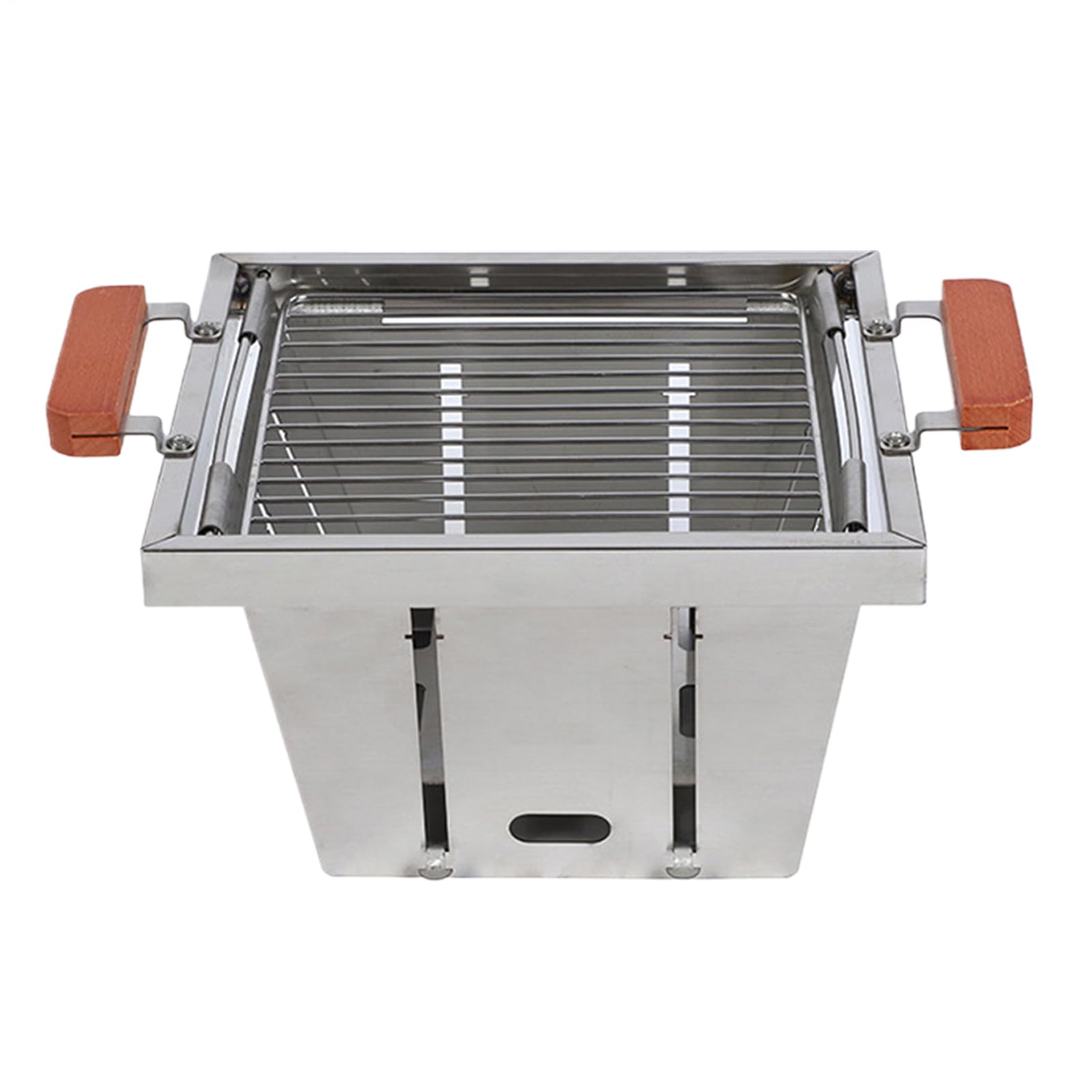 Portable Camping Grill | 4-Height Adjustable Charcoal Grill - Heavy-Duty Burner Stove | for Camping Outdoor Picnic Barbecue Patio Backyard Beach Hiking Adventure Balcony