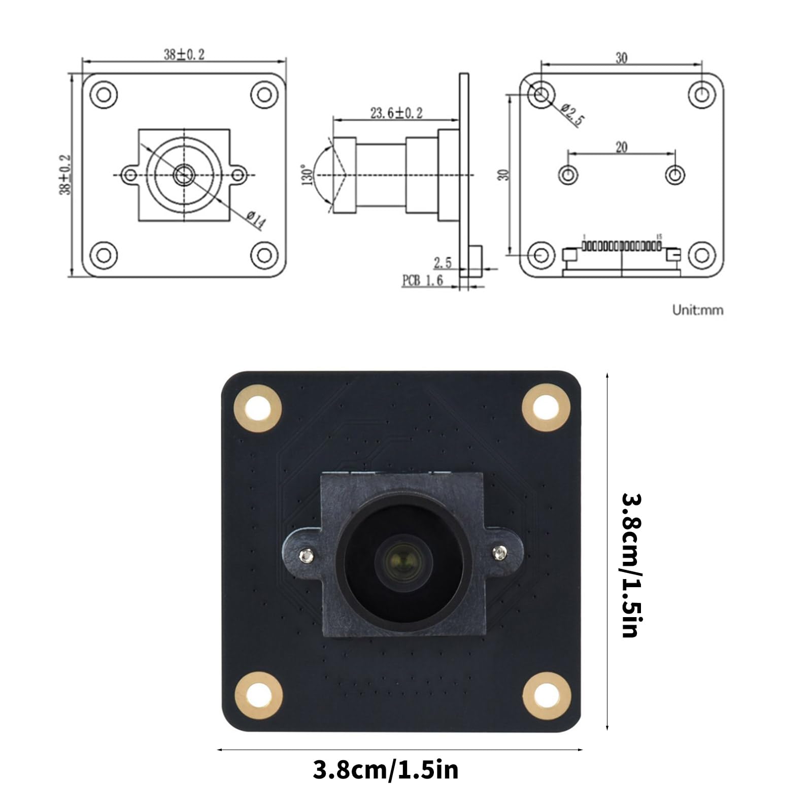 Modulo macchina fotografica industriale IMX296 da 1,6 MP per