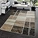Produktbild Teppich Günstig Karo Design Modern Wohnzimmerteppich Braun Beige Creme Top Preis, Größe:240x340 cm