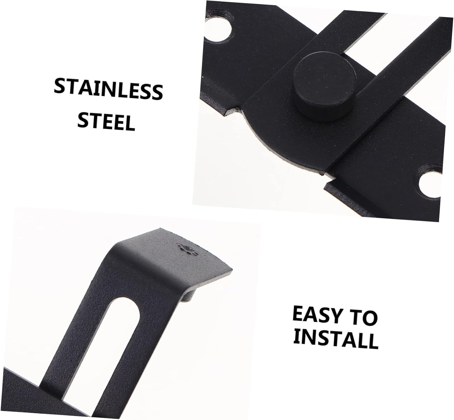 sliding door lock,small bolt lock,2pcs Right Angle Bolt Door Buckle Cabinet Lock Latches Latching Safety Hasp Decorative Retro Lock Right Angle Buckle Lock ( Color : Blackx3pcs , Size : 7x6.2cmx3pcs )