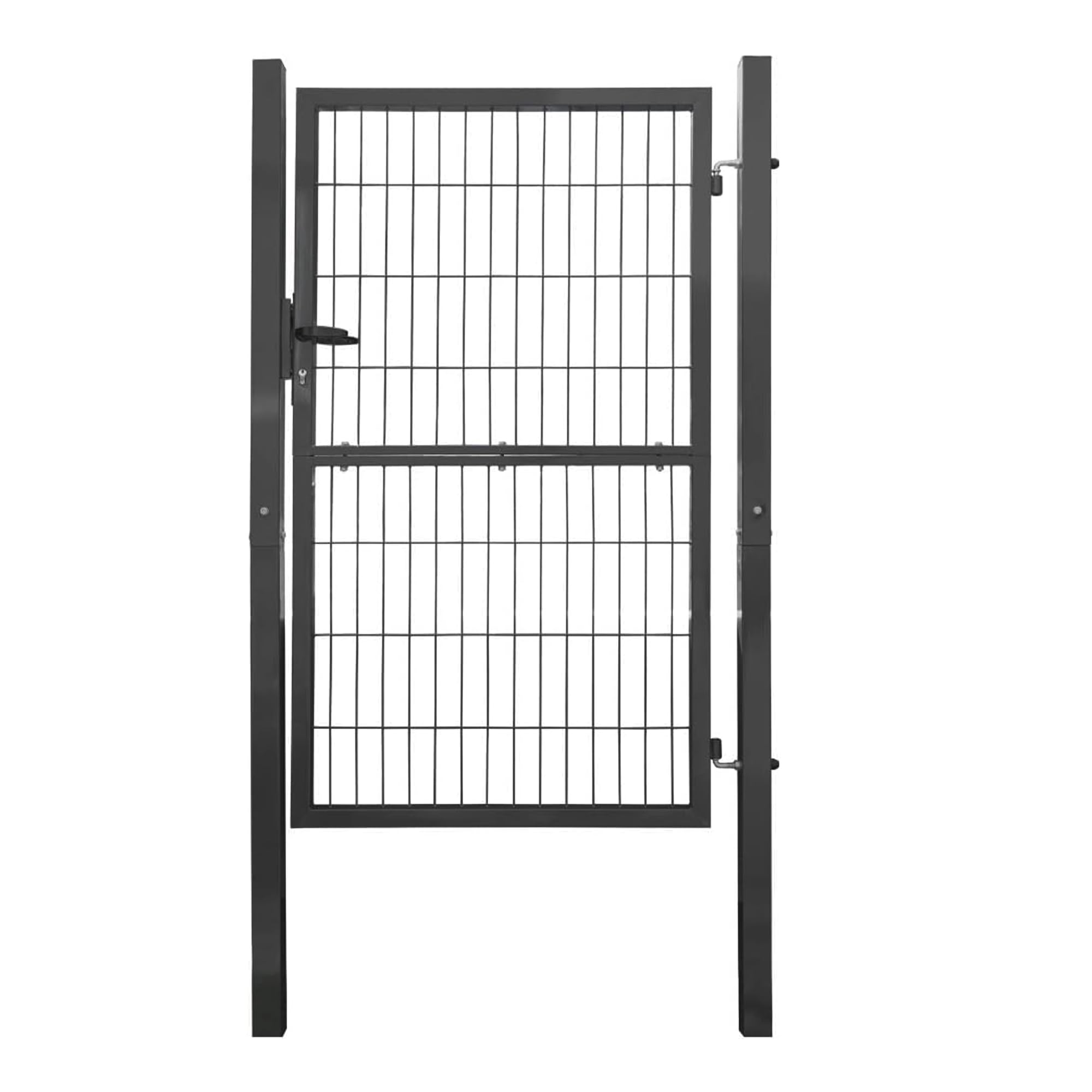 Gartentor Tor für Gartenzaun Zaun 160 cm hoch Gartentür aus Metall für Stabmattenzaun Abschließbar inkl. Pfosten Anthrazit
