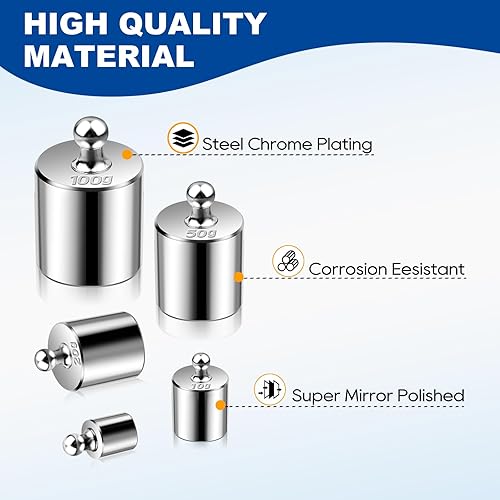 Miniatura 2 de UCEC Pesas de calibración para báscula digital, juego de pesas de calibración, 0.04 oz, 0.07 oz, 0.18 oz, 0.35 oz, 0.71 oz, juego de pesas con caja
