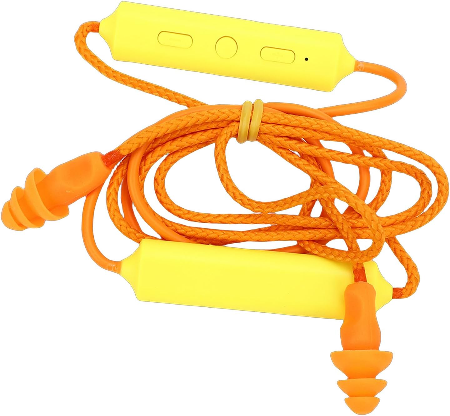 PUSOKEI Noise Reduction Wireless Neckband Headphones, 29dB Reduction 20Hrs Playtime Hearing Earbuds Work Earbuds for Construction Lawn, IPX5 Sweatproof (Yellow)