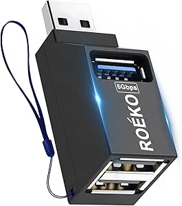 Double répartiteur de port USB, adaptateur hub USB 3.0 avec port multi-USB, adaptateur convertisseur 2 en 1 de charge et transfert de données haute vitesse pour imprimante, disque dur mobile, clavier