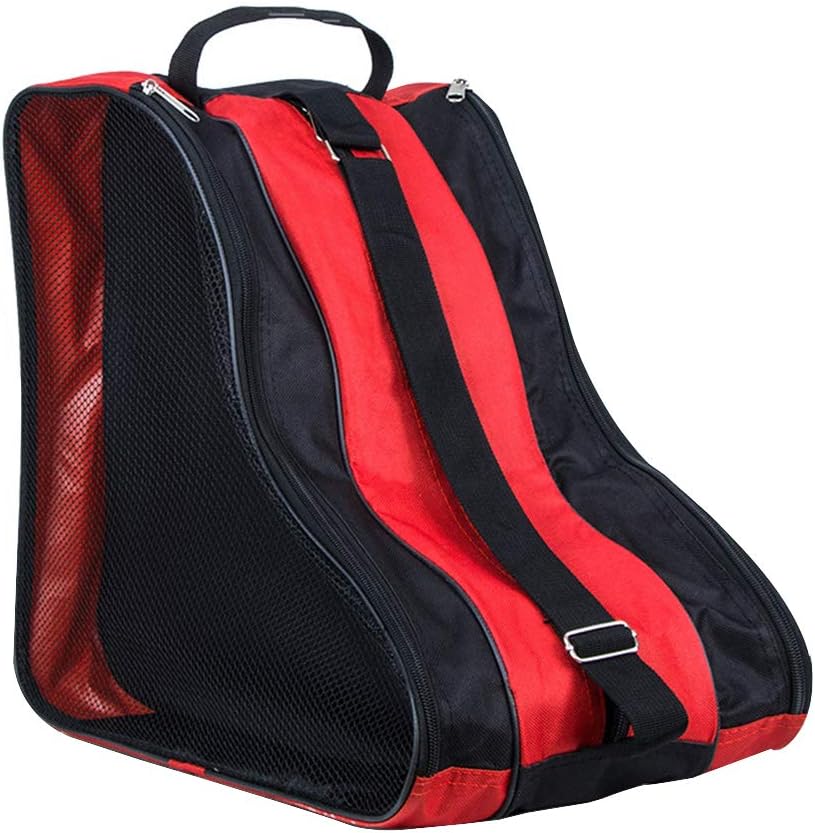 DAZISEN Ice Skate Bag Unisex - Inline Skate Carry Bag Quads Roller Skates Bag for Kids and Adults Blue/Pink/Red