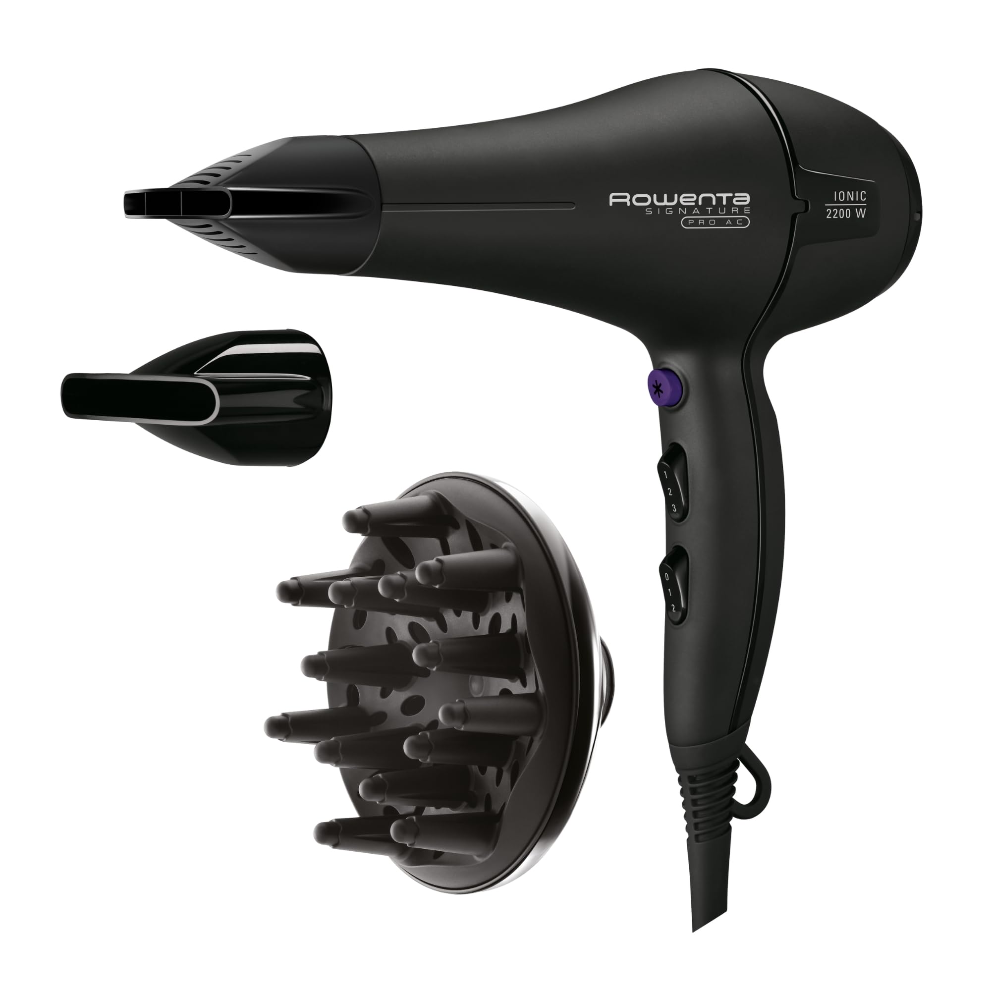Secador Rowenta Signature Pro AC CV7840/ 2200W/ Iónico/ Negro