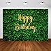 Avezano Green Leaves Happy Birthday Backdrop for Jungle Safari Party Decorations Photography Background Nature Green Rustic Lawn Leaves Birthday Party Photoshoot Photobooth (8x6ft)