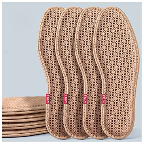 GOLYFEA Plantillas desodorantes de carbón de bambú para hombres y mujeres, transpirables, absorben el sudor, suela súper suave, plantilla cómoda, color marrón 35