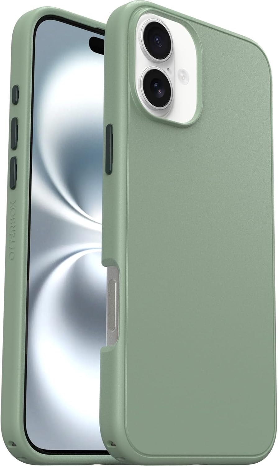 OtterBox iPhone 16 Plus - Symmetry MagSafe Case - Ultra-Slim - Raised Edges Protect Camera & Screen - Sagebrush (Green)