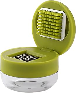 Vitlökshackare Ergonomisk och bärbar med en behållare och en avtagbar bas | Vitlökspress och Hackare för Ingefära, Nötter, Restaurang, , , Skolor, Cafeteria, Camping, Grill