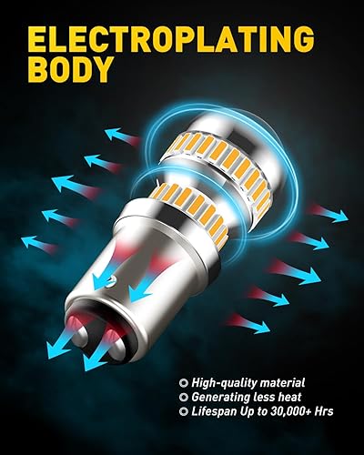 Miniatura 12 de AUXITO Bombilla LED blanca 1157, 400% superbrillante, 2057 2357 7528 BAY15D, bombillas LED para respaldo, señal inversa, intermitente, Blanco