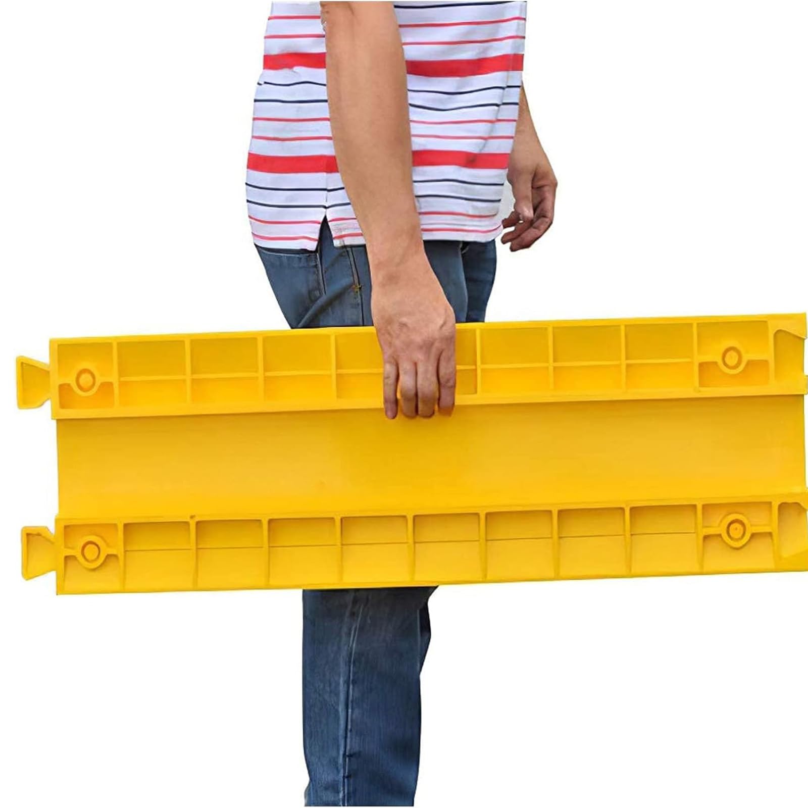 Topes de Seguridad for rampas de Cables, Protectores Antideslizantes for rampas de Suelo, Cubierta Protectora Resistente for rampas de Cables, protección Segura en Zonas de tráfico.(100x25x3.8 cm)