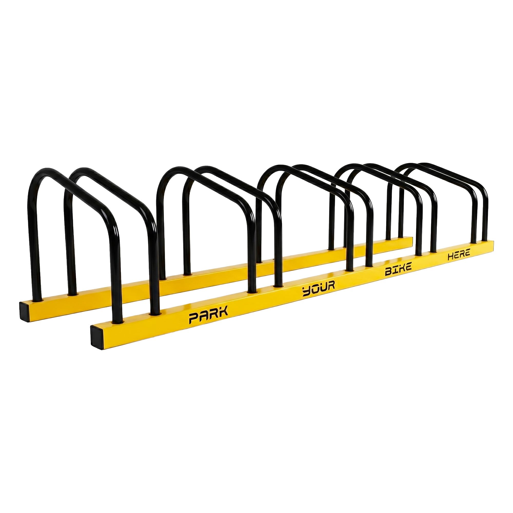 BOUDECH Rastrelliera Cavalletto Fermabici Modulare 5 in 1 in Acciaio Antiruggine con meccanismo di fissaggio al suolo ideale per parcheggiare fino a 5 biciclette in parco, strade private o garage.