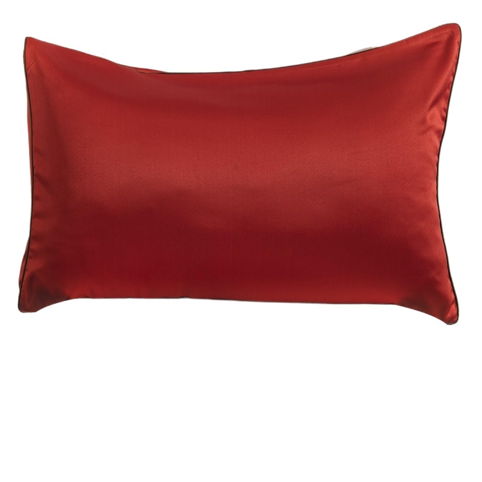 Silky Pillow Covers, Silk Pillowcase Envelope Bedd Cover Multicolor 70x48cm for Beauty Sleep(Red)