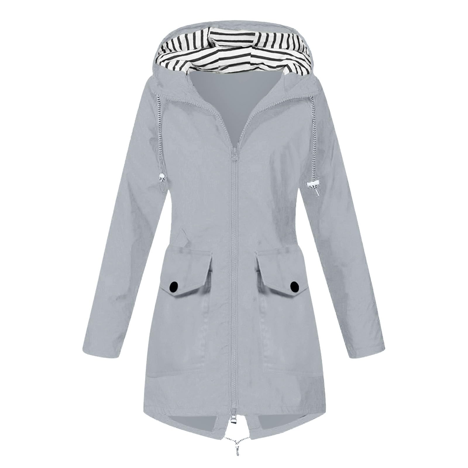 Genérico Chaqueta Cortavientos Mujer-Chaqueta Impermeable Para Mujer Con Capucha Cortavientos Ligera De Manga Larga Impermeable Con CordóN Y Bolsillos