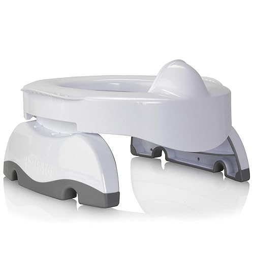 Kalencom Potette Plus Premium 2 en 1 Anillo de entrenamiento para asiento de inodoro y orinal con protector de orina integrado y asas de fácil